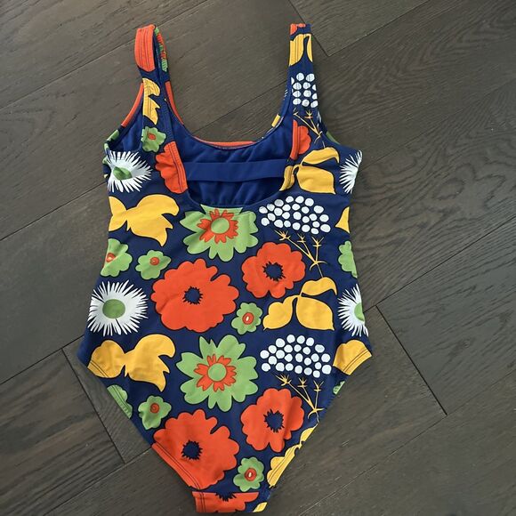 Marimekko Swimsuit Size Small Blue Floral One Piece - Picture 4 of 6